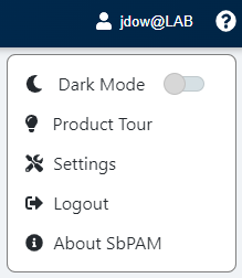 The Netwrix Privilege Secure web application interface's user settings menu dropdown.